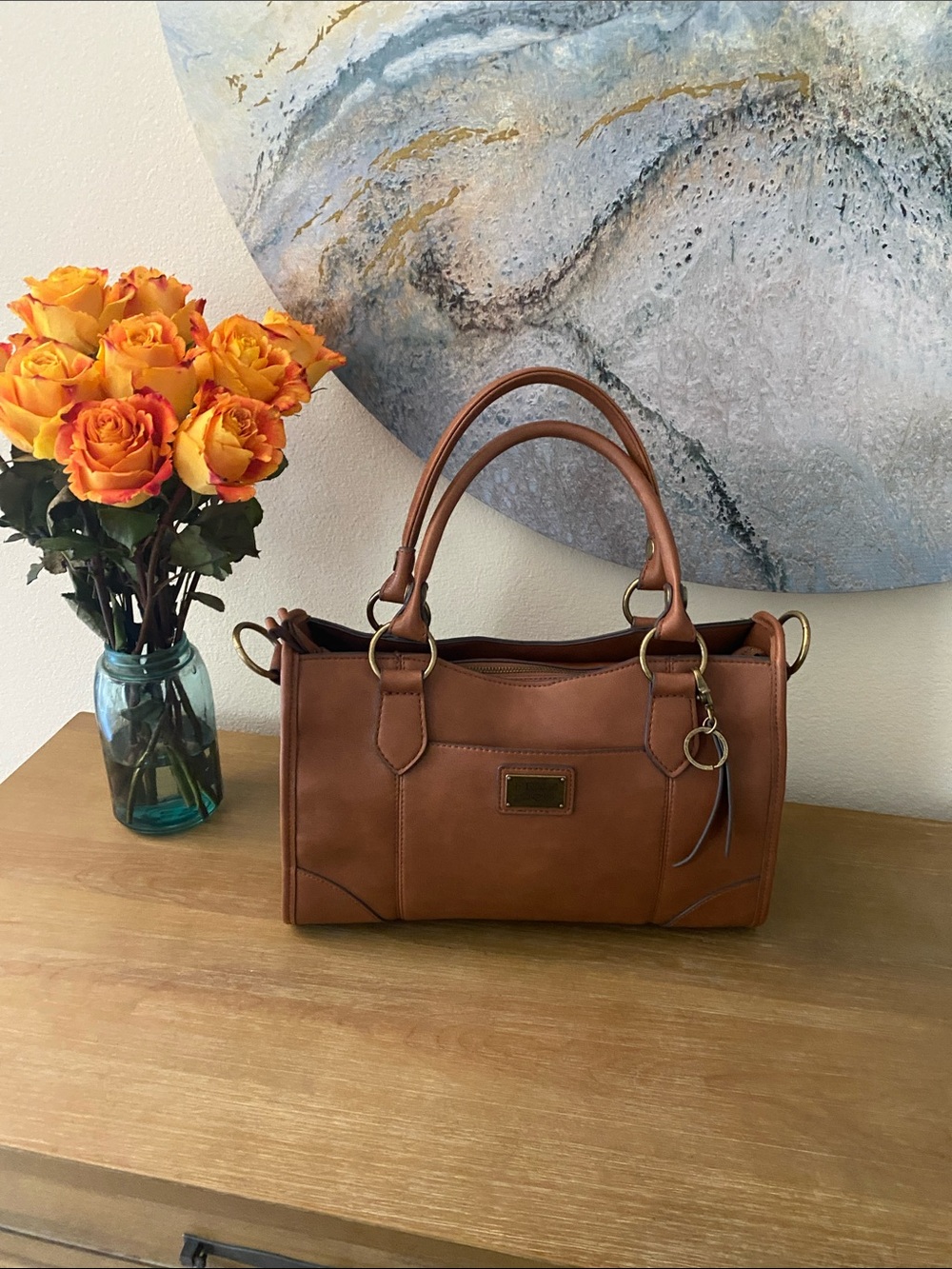 Frye & Co. Core Satchel in the Cognac.